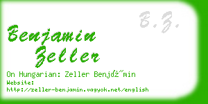 benjamin zeller business card